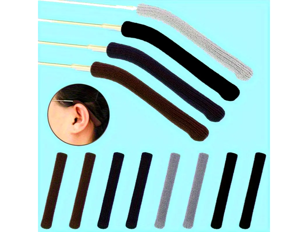 Anti-Slip Eyeglasses Temple Tips Sleeves – 3 Pairs, Black